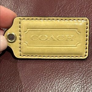 Coach Mustard Yellow Leather Hang Tag 2.5 x 1 Inches